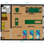 Layout ou planta baixa para montar um studio de pilates